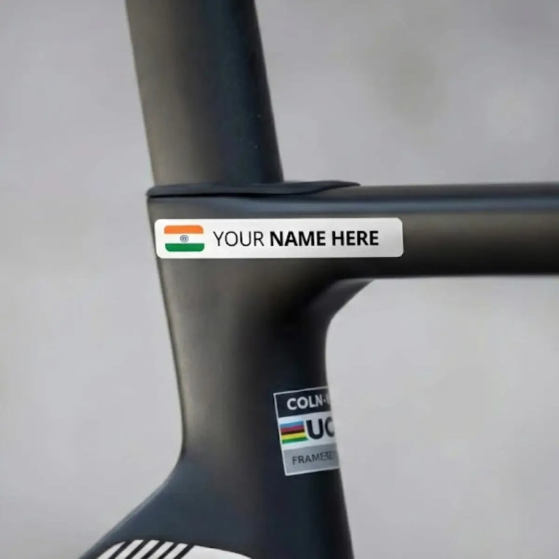 Load image into Gallery viewer, Personalized Rider Name Sticker with Indian Flag - Waterproof (Set of 4) MADOVERBIKING MADOVERBIKING
