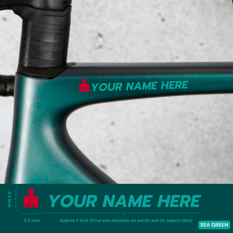 Load image into Gallery viewer, Premium Cyclist Name Sticker Decal with Iron-Man Logo (Set of 2) - MADOVERBIKING -  MADOVERBIKING
