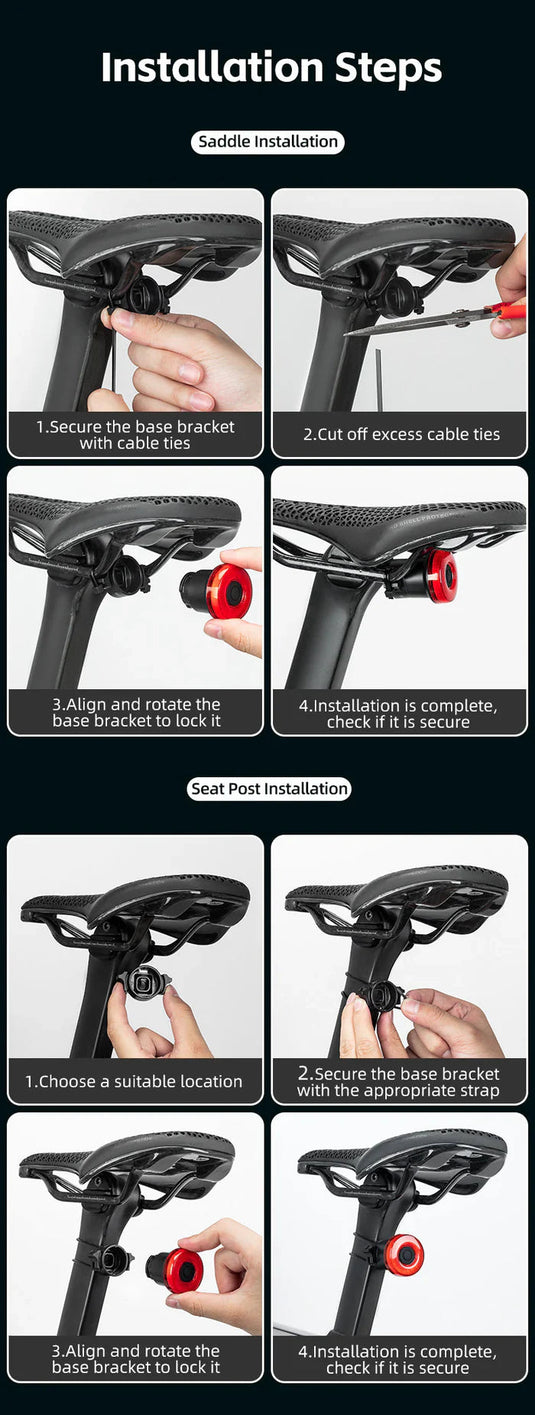 Smart Tail Light Circular ROCKBROS MADOVERBIKING