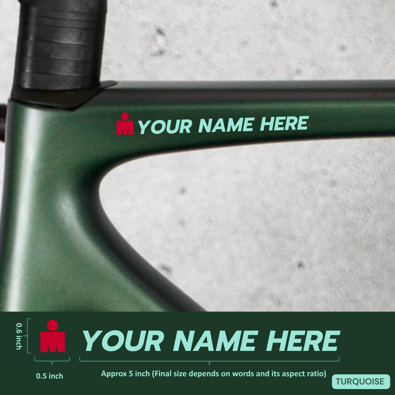 Load image into Gallery viewer, Premium Cyclist Name Sticker Decal with Iron-Man Logo (Set of 2) - MADOVERBIKING -  MADOVERBIKING
