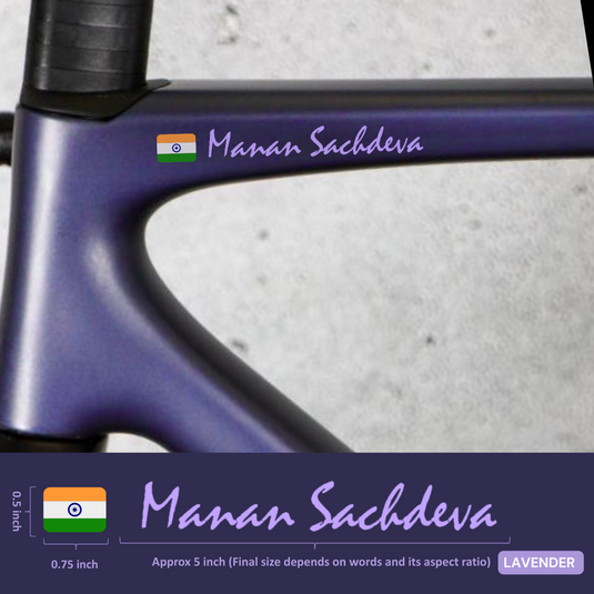 Premium Cyclist Name Sticker Decal with Indian Flag (set of 2) - MADOVERBIKING -  MADOVERBIKING