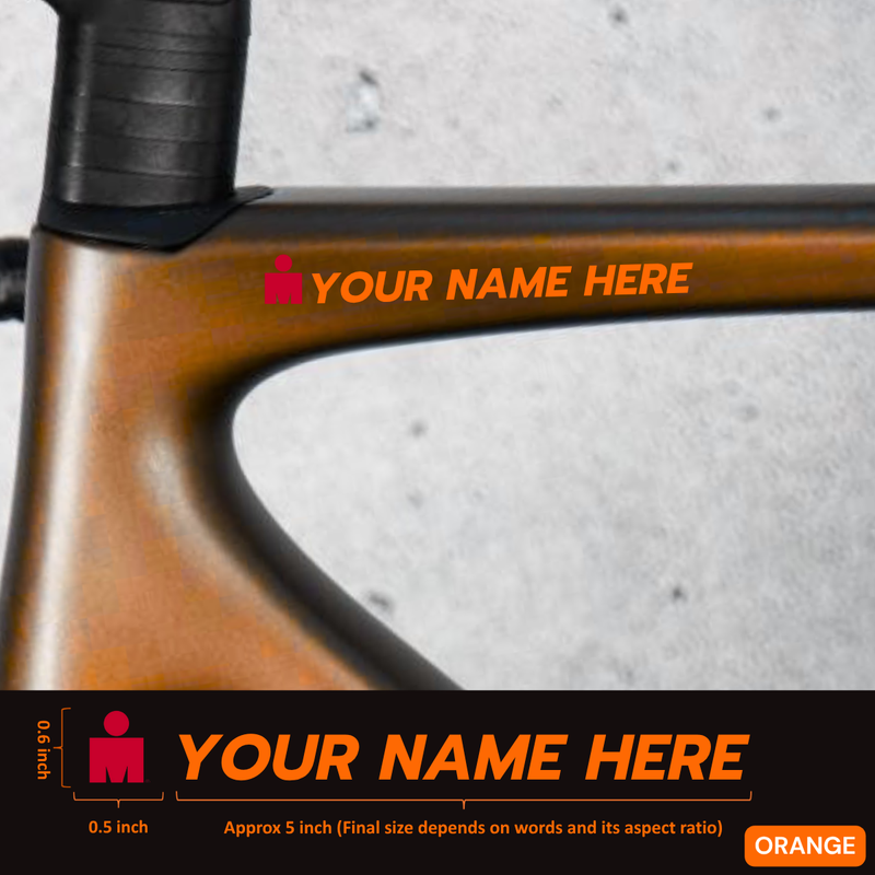 Load image into Gallery viewer, Premium Cyclist Name Sticker Decal with Iron-Man Logo (Set of 2) - MADOVERBIKING -  MADOVERBIKING
