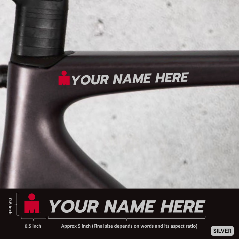 Load image into Gallery viewer, Premium Cyclist Name Sticker Decal with Iron-Man Logo (Set of 2) - MADOVERBIKING -  MADOVERBIKING
