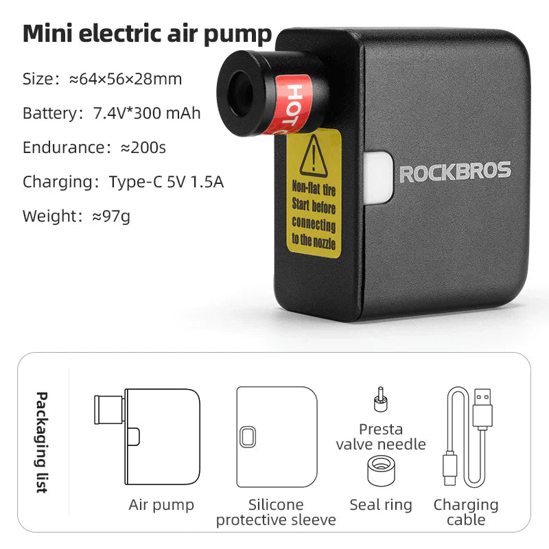 Load image into Gallery viewer, Portable Electric Pump | Type-C Charging, Schrader/Presta Compatible ROCKBROS MADOVERBIKING
