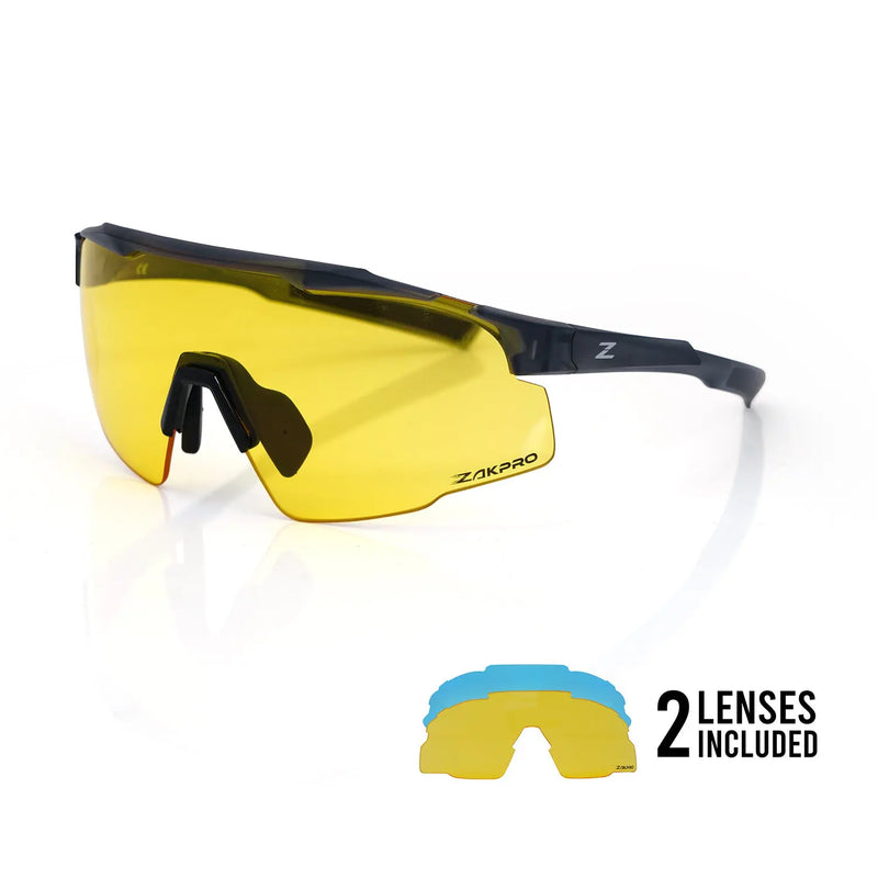 Load image into Gallery viewer, ZAKPRO SUNGLASSES | SKYTRIX-B - TR90, UV400 PROTECTION, ANTI-FOG, MULTIPLE LENSES (GREY)
