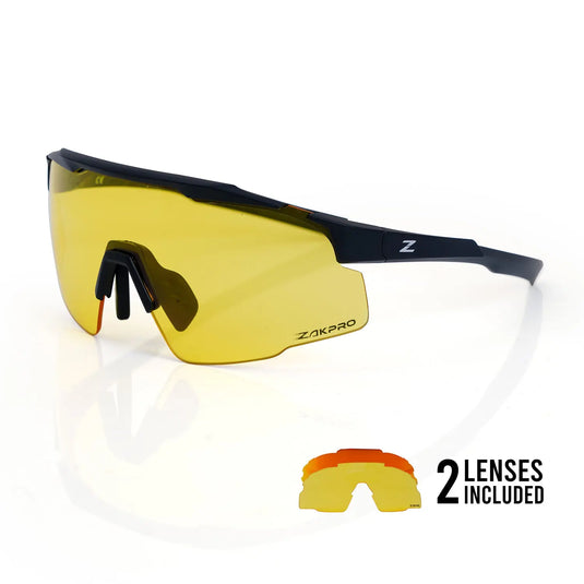 ZAKPRO SUNGLASSES | SKYTRIX-R - TR90, UV400 PROTECTION, ANTI-FOG, MULTIPLE LENSES (BLACK)