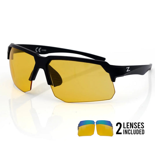 ZAKPRO SUNGLASSES | GLAVION - TR90, UV400 PROTECTION, ANTI-FOG, MULTIPLE LENSES (BLACK)