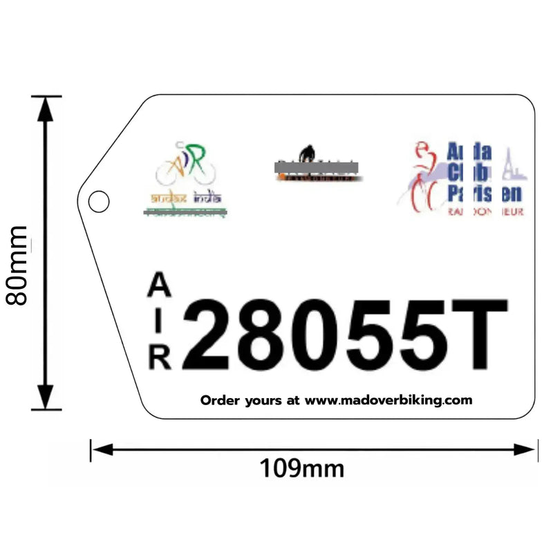 Load image into Gallery viewer, Custom Brevet Bib Plate Set (Front + Rear) – Acrylic
