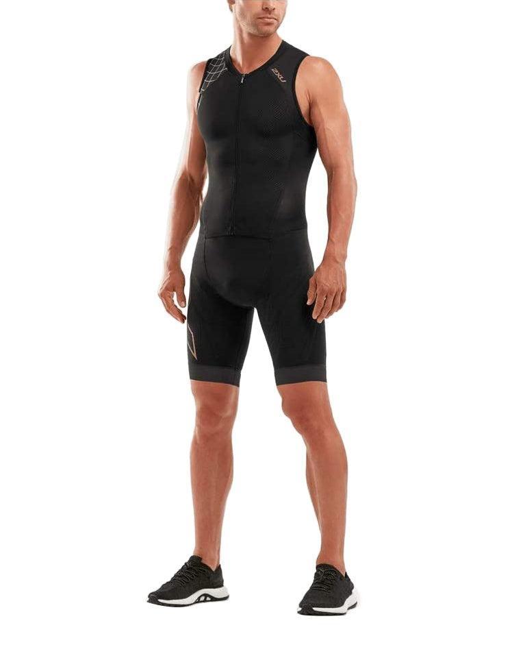Load image into Gallery viewer, 2XU Compression Full Zip Trisuit-Black/Gold - MADOVERBIKING
