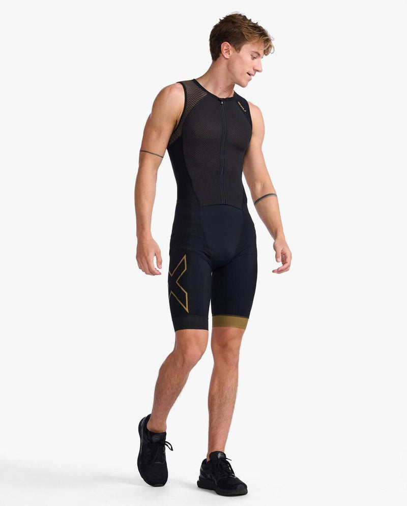 Load image into Gallery viewer, 2XU Light Speed Front Zip Trisuit-Black/Gold - MADOVERBIKING
