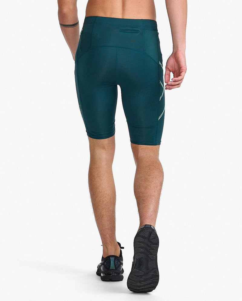 Load image into Gallery viewer, 2XU Mens Light Speed Compression Shorts - (Pine/Raft Reflective) - MADOVERBIKING
