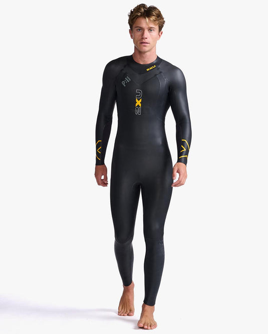 2XU P1 Mens Propel Triathlon Wetsuit - Black/Ambition - MADOVERBIKING