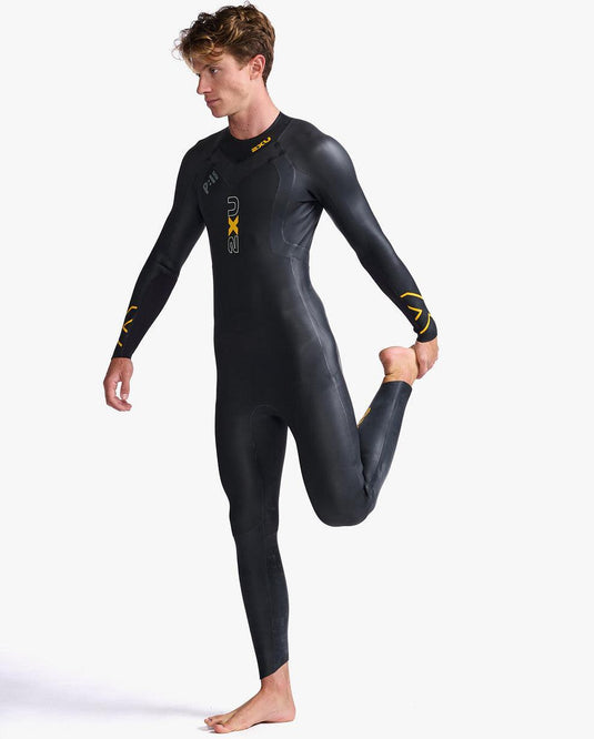 2XU P1 Mens Propel Triathlon Wetsuit - Black/Ambition - MADOVERBIKING