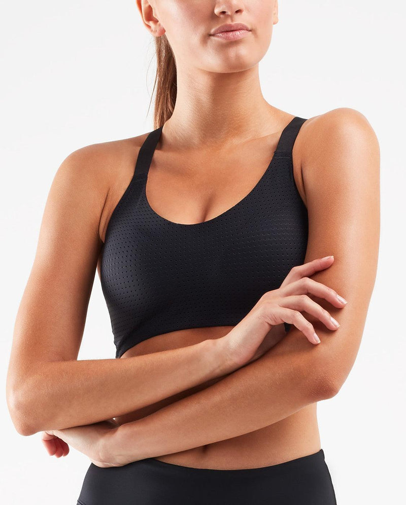 Load image into Gallery viewer, 2XU Perform Perforated Bra-Black/Black - MADOVERBIKING

