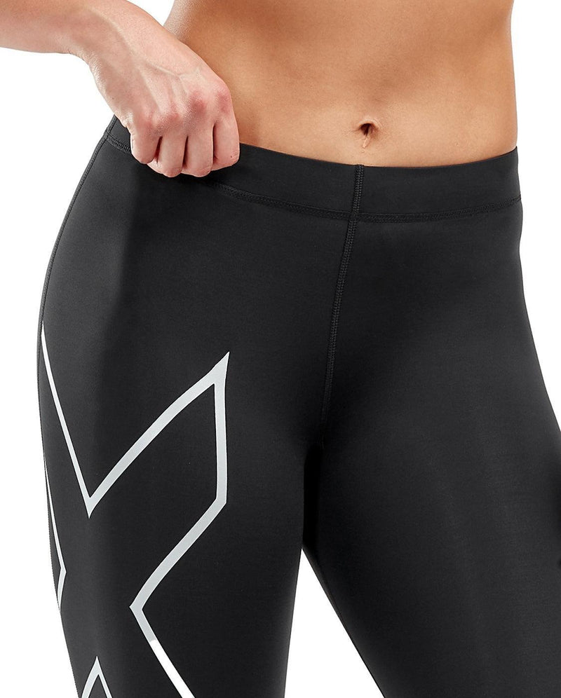 Load image into Gallery viewer, 2XU Women Compression Tights - (Black/Silver) - MADOVERBIKING
