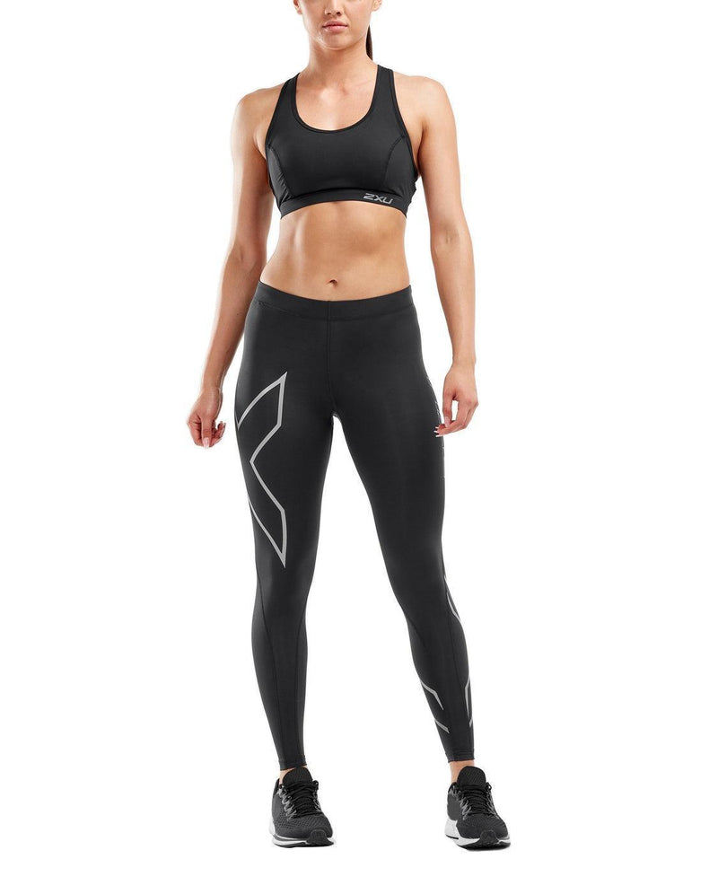 Load image into Gallery viewer, 2XU Women Compression Tights - (Black/Silver) - MADOVERBIKING
