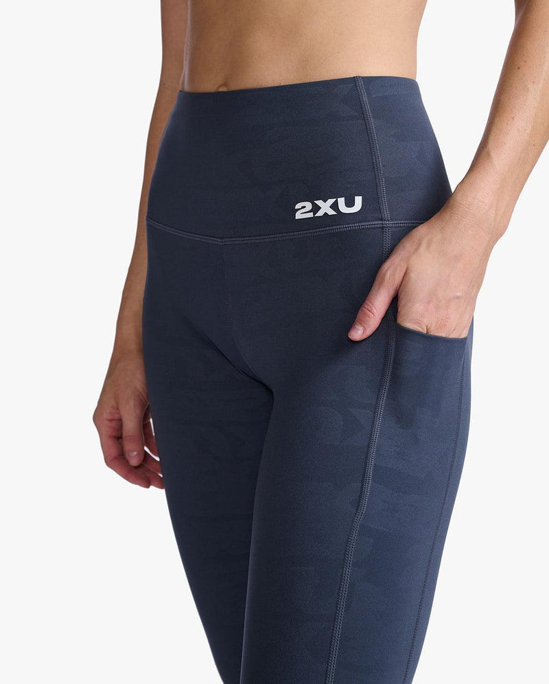 Load image into Gallery viewer, 2XU Women Form Lineup Hi-Rise Compression Tight - (Grain Monogram) - MADOVERBIKING
