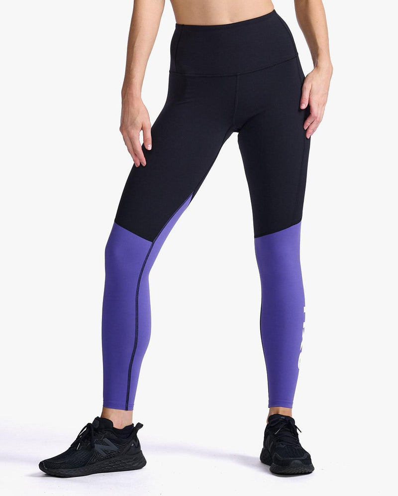 Load image into Gallery viewer, 2XU Women Form Splice Hi-Rise Comp Tight-Black/Liberty
