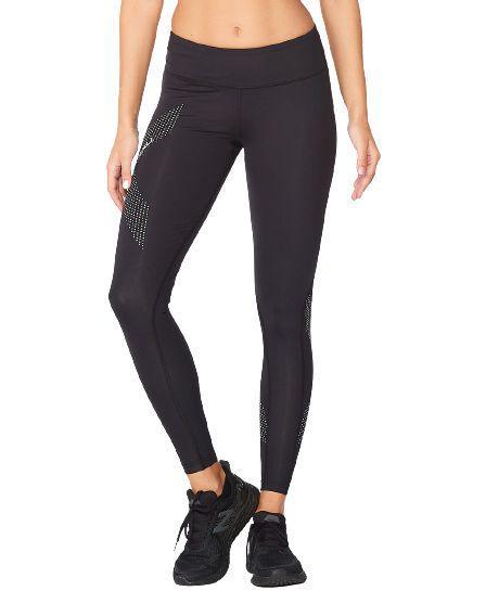 2XU Women Mid-Rise Compression Tight-Black/Dotted Reflective Logo - MADOVERBIKING