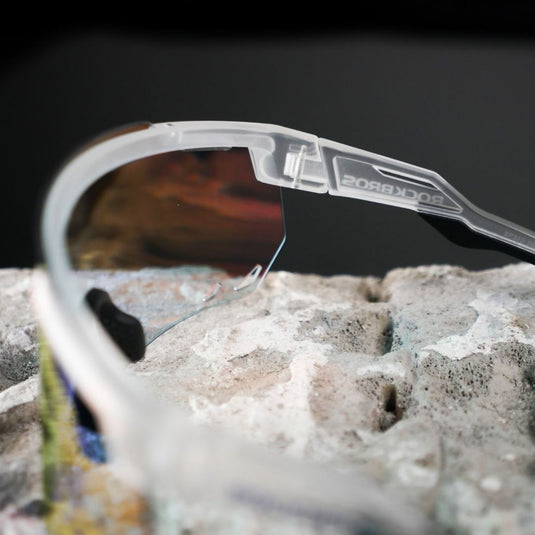 Sunglasses | Photochromic Glasses with UV400 protection, Myopia Compatible (Clear Frame/Red Lenses) ROCKBROS MADOVERBIKING