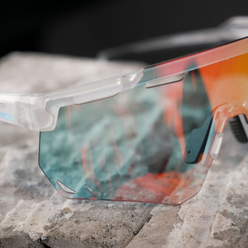 Load image into Gallery viewer, Sunglasses | Photochromic Glasses with UV400 protection, Myopia Compatible (Clear Frame/Red Lenses) ROCKBROS MADOVERBIKING
