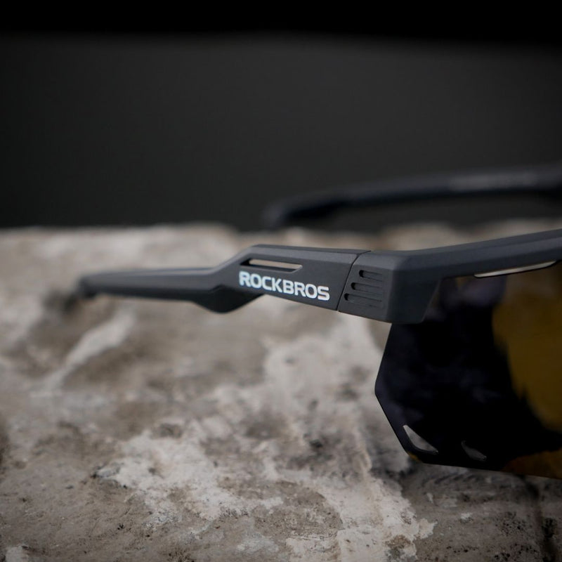 Load image into Gallery viewer, Sunglasses | Polarized Glasses - Myopia Compatible (Black/Gold) ROCKBROS MADOVERBIKING
