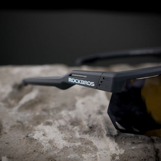 Sunglasses | Polarized Glasses - Myopia Compatible (Black/Gold) ROCKBROS MADOVERBIKING