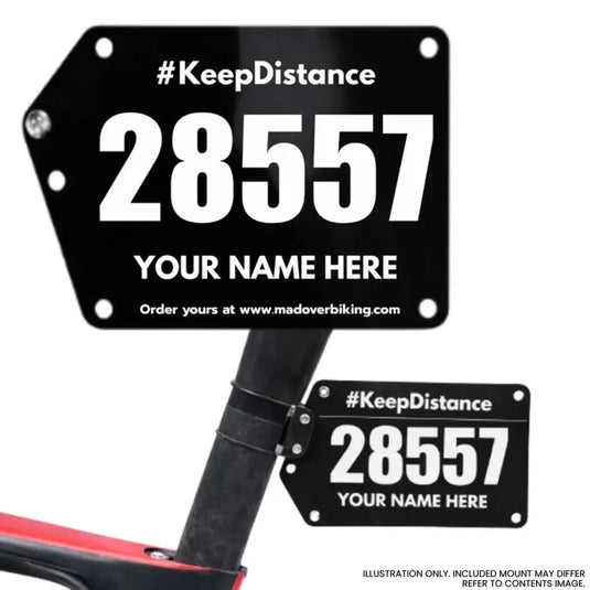 Personalized Cycling Race Number/BIB Plate (Acrylic, Seatpost Mount)