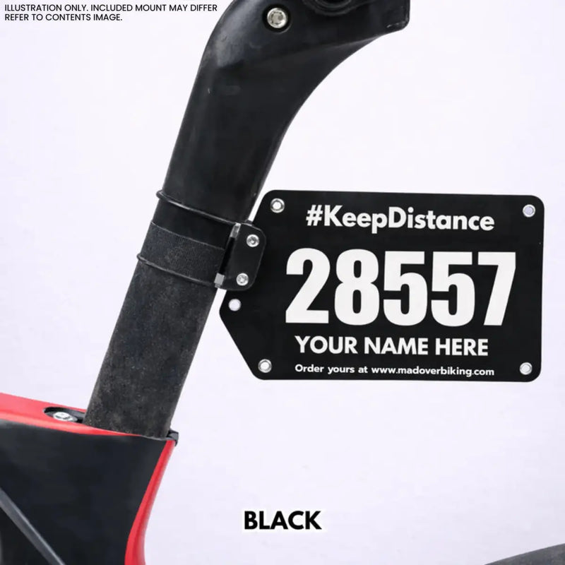 Load image into Gallery viewer, Personalized Cycling Race Number/BIB Plate (Acrylic, Seatpost Mount)
