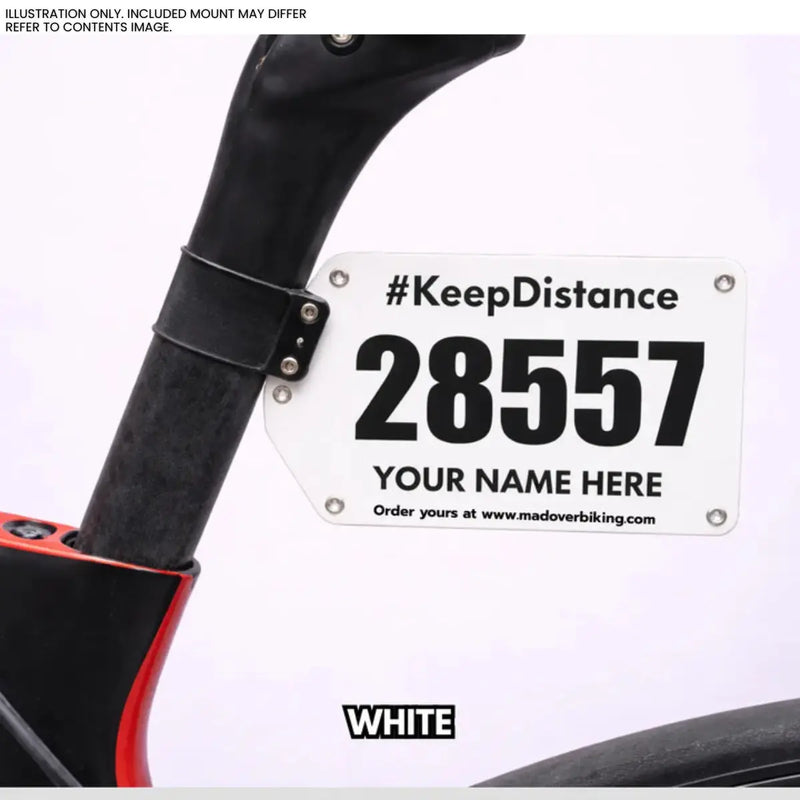 Load image into Gallery viewer, Personalized Cycling Race Number/BIB Plate (Acrylic, Seatpost Mount)
