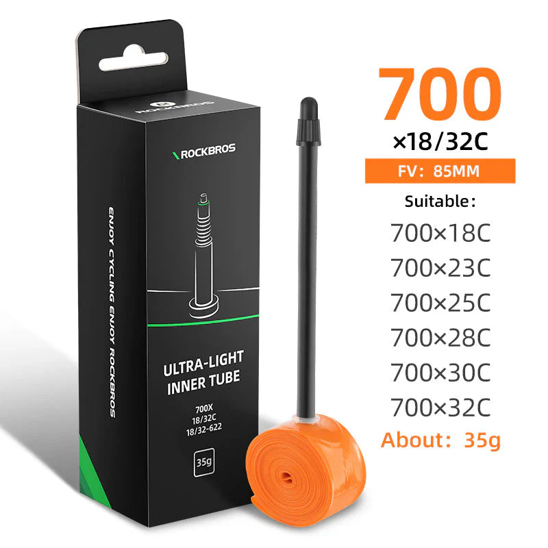 Load image into Gallery viewer, Road Inner Tube | 35gm Ultra-Light TPU Tube - 700x18-32c (65mm/85mm) ROCKBROS MADOVERBIKING
