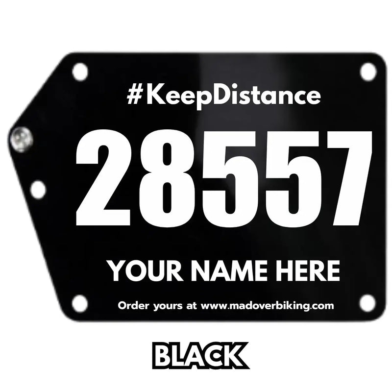 Load image into Gallery viewer, Personalized Cycling Race Number/BIB Plate (Acrylic, Seatpost Mount)
