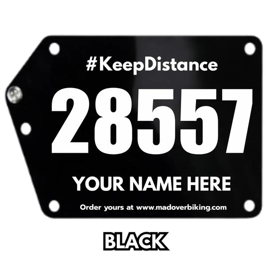 Personalized Cycling Race Number/BIB Plate (Acrylic, Seatpost Mount)