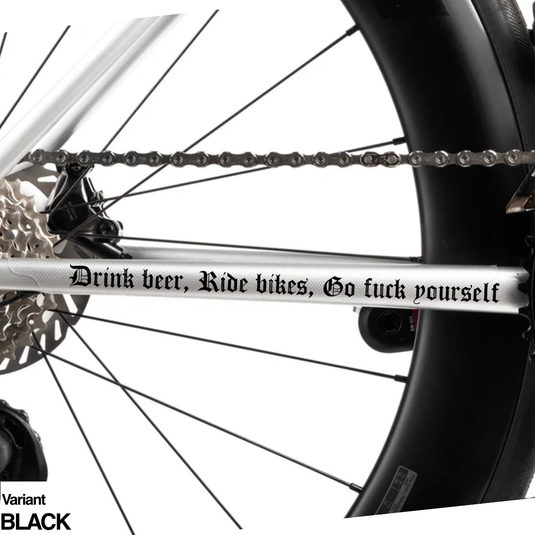DRINK BEER RIDE BIKES GO F**K YOURSELF VINYL DECAL | OLD ENGLISH STYLE (SET OF 2)