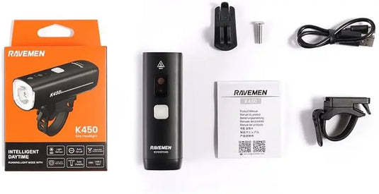 RAVEMEN FRONT LIGHT | K450 - 450 LUMENS, UPTO 28 HR BATTERY
