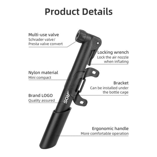 Bicycle Mini Pump | 80 PSI - Presta/Schrader Compatible ROCKBROS MADOVERBIKING