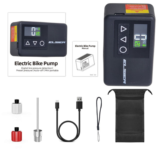 Portable Electric Pump | ELSIER - 120 psi, Rechargeable, Presta/Schrader Compatible - MADOVERBIKING -  MADOVERBIKING