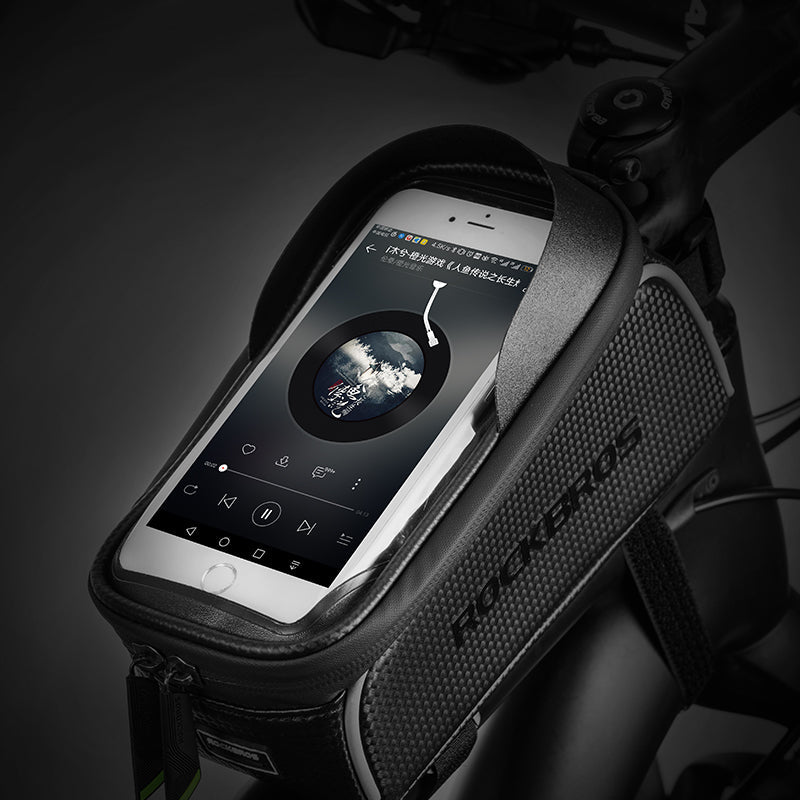 Load image into Gallery viewer, Top Tube Bag | Waterproof &amp; Compatible with Phones upto 6.5&quot; ROCKBROS MADOVERBIKING
