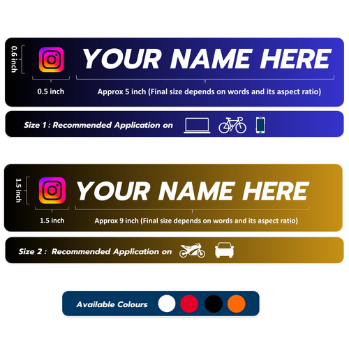 Premium Instagram/YouTube ID Sticker Decal (Set of 2) - MADOVERBIKING -  MADOVERBIKING