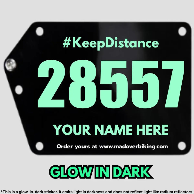 Load image into Gallery viewer, Personalized Cycling Race Number/BIB Plate (Acrylic, Seatpost Mount)
