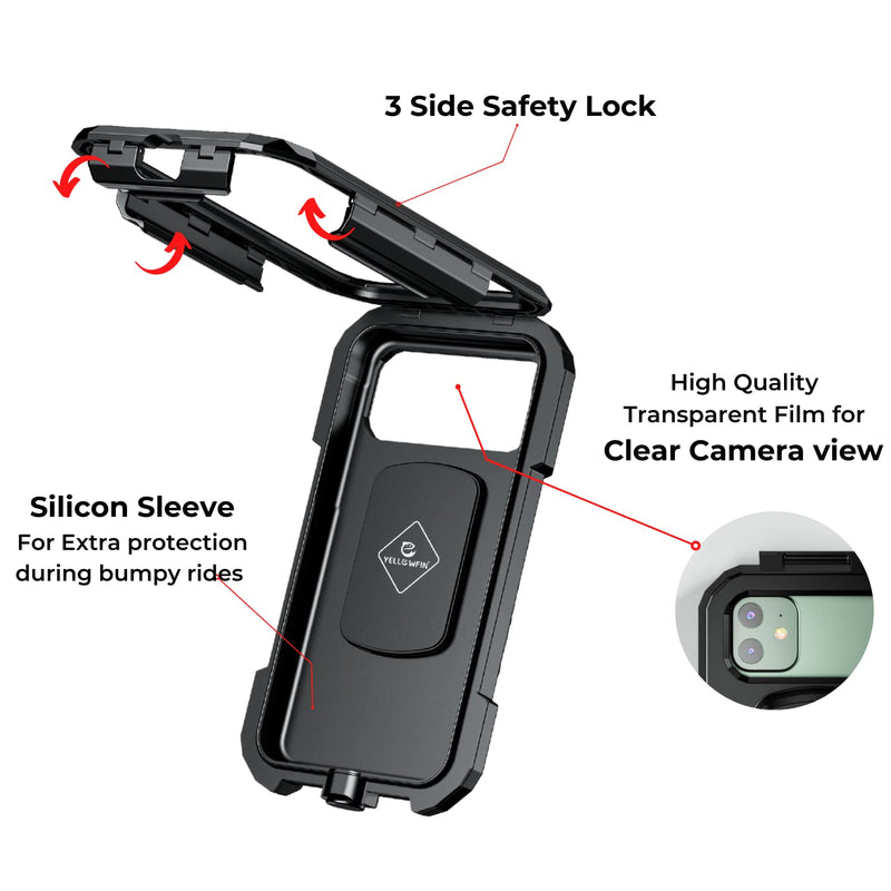 Load image into Gallery viewer, Mobile Phone Holder | M18L-B2 - Waterproof, 360° Rotation, Mirror Mount for Bikes &amp; Scooters - MADOVERBIKING

