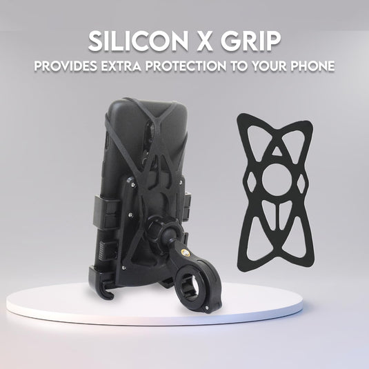 Mobile Phone Holder | JAW GRIP M16-B1 - Silicon/Spring Holder, 360° Rotation, Handlebar Mount for Bikes & Bicycle, - MADOVERBIKING