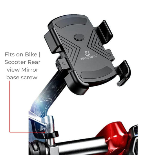 Mobile Phone Holder | JAW GRIP M8S-QR - Anti-Shake, 360 Rotation, Screw-Tight Fit for upto 7" Screens - MADOVERBIKING