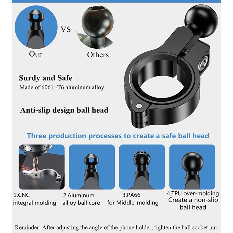 Load image into Gallery viewer, Mobile Phone Holder | JAW GRIP M8S-QR - Anti-Shake, 360 Rotation, Screw-Tight Fit for upto 7&quot; Screens - MADOVERBIKING
