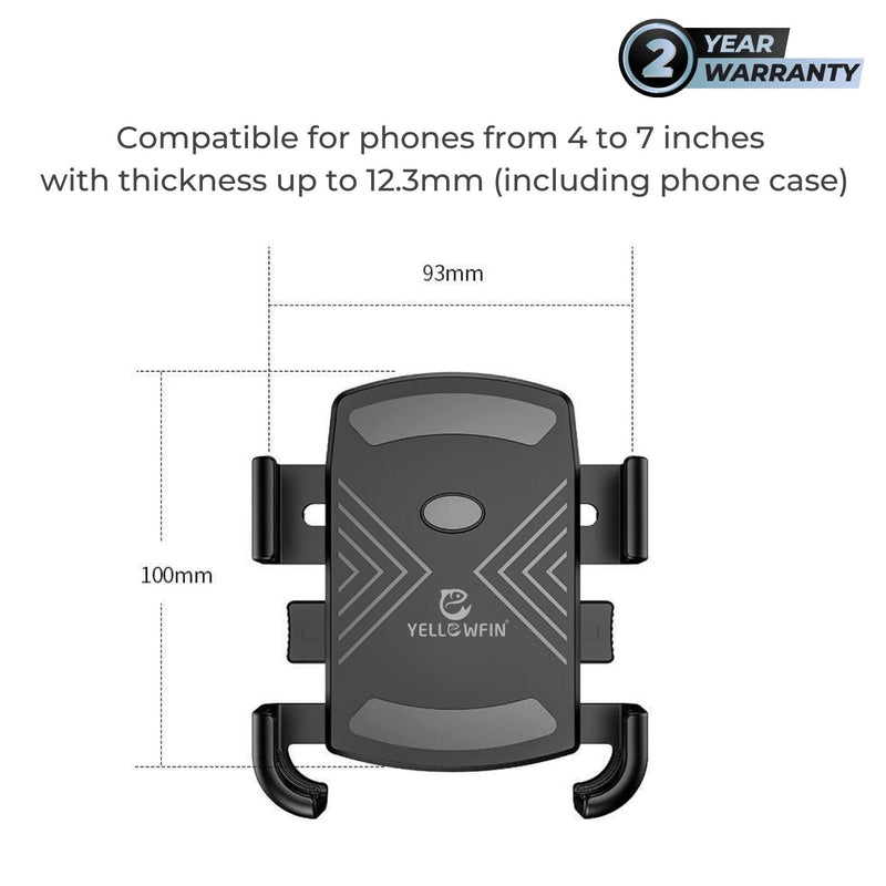 Load image into Gallery viewer, Mobile Phone Holder | JAW GRIP M16-B1 - Silicon/Spring Holder, 360° Rotation, Handlebar Mount for Bikes &amp; Bicycle, - MADOVERBIKING
