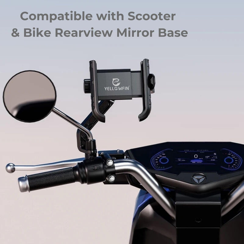 Load image into Gallery viewer, Mobile Phone Holder | JAW GRIP M8S-QR - Anti-Shake, 360 Rotation, Screw-Tight Fit for upto 7&quot; Screens - MADOVERBIKING
