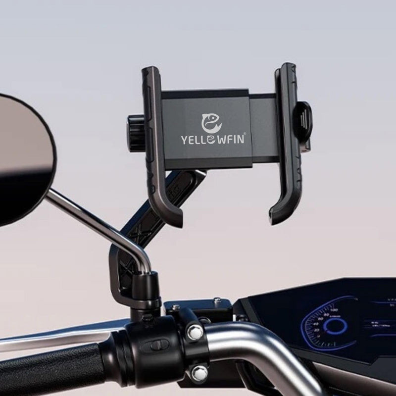 Load image into Gallery viewer, Mobile Phone Holder | JAW GRIP M8S-QR - Anti-Shake, 360 Rotation, Screw-Tight Fit for upto 7&quot; Screens - MADOVERBIKING
