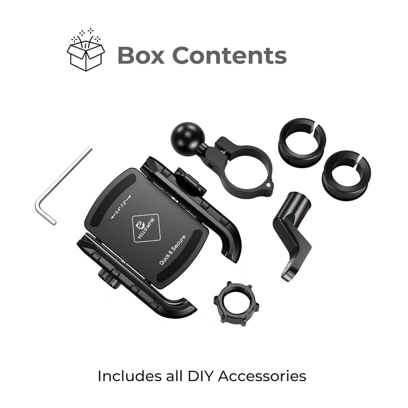 Load image into Gallery viewer, Mobile Phone Holder | JAW GRIP M8S-QR - Anti-Shake, 360 Rotation, Screw-Tight Fit for upto 7&quot; Screens - MADOVERBIKING
