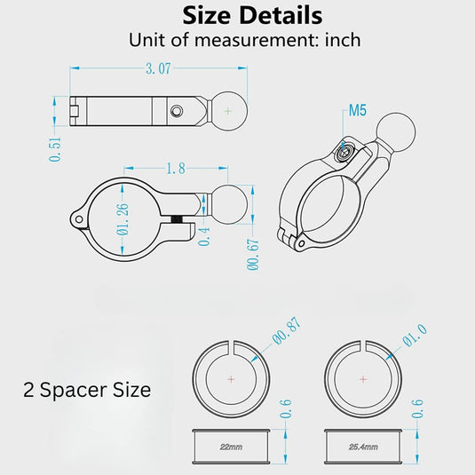 Mobile Phone Holder | JAW GRIP M8S-QR - Anti-Shake, 360 Rotation, Screw-Tight Fit for upto 7" Screens - MADOVERBIKING