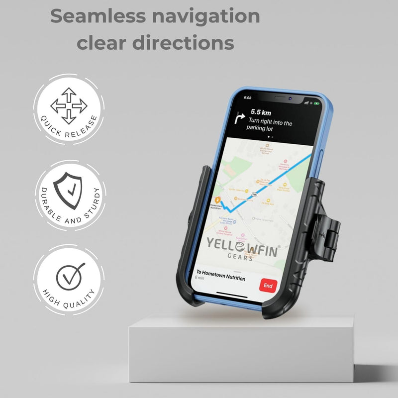 Load image into Gallery viewer, Mobile Phone Holder | JAW GRIP M8S-QR - Anti-Shake, 360 Rotation, Screw-Tight Fit for upto 7&quot; Screens - MADOVERBIKING

